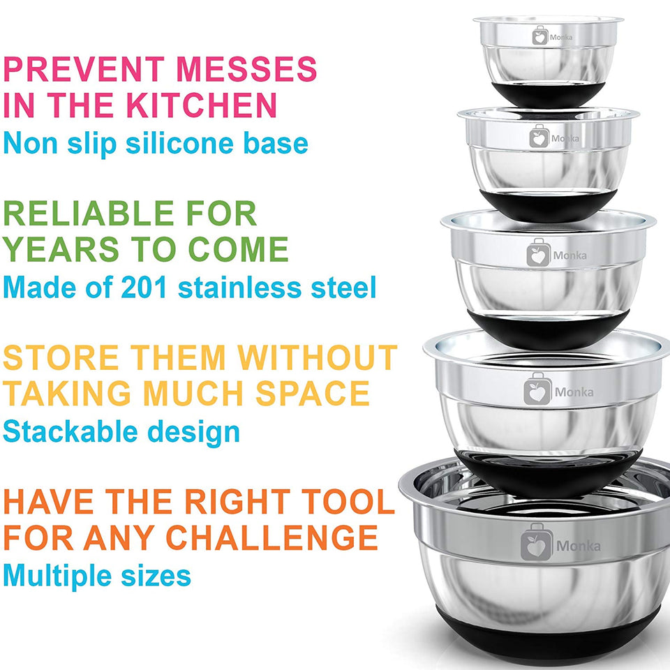 Premium Stainless Steel Mixing Bowls