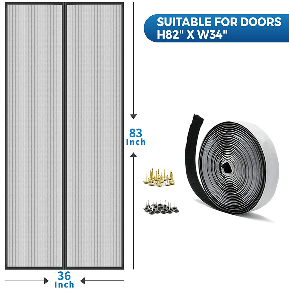 Magnetic mesh door