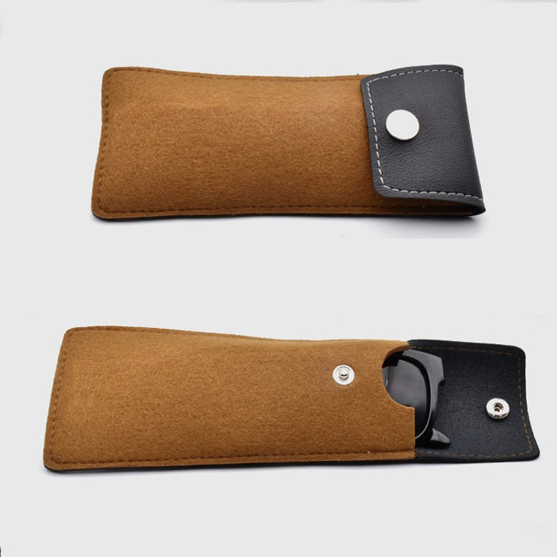 Lightweight Leather/Wool Glasses Case