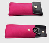 Lightweight Leather/Wool Glasses Case